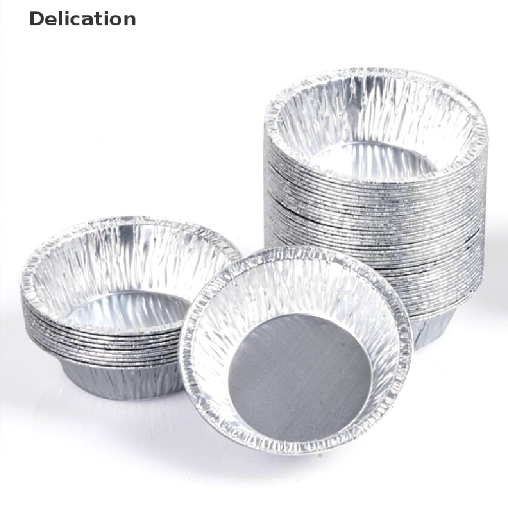 Set 100 Giá Đỡ Bánh Trứng / Bánh Cupcake / Muffin Bằng Nhôm Sử Dụng Một Lần Tiện Lợi