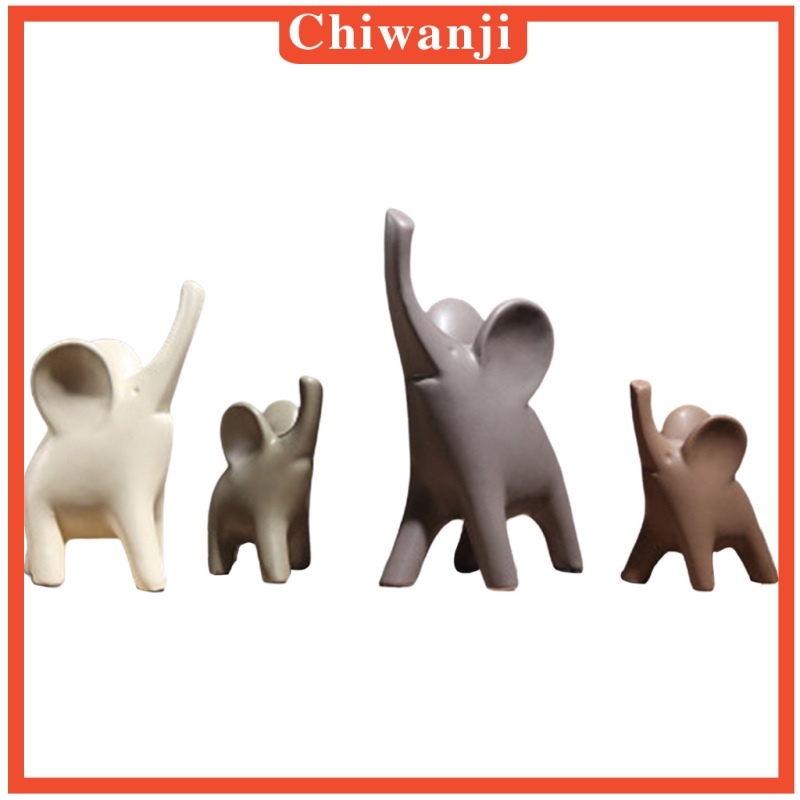 Set 3 / 4 Tượng Voi Điêu Khắc Thủ Công Phong Cách Cổ Điển Trang Trí Nhà Cửa