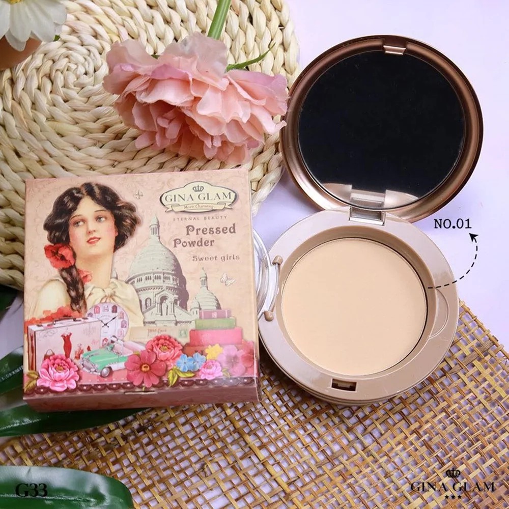 Phấn Phủ Kiềm Dầu Che Phủ Tốt Gina Glam Pressed Powder Sweet Girls