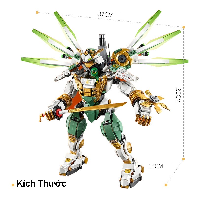 Đồ Chơi Lắp Ráp Kiểu LEGO Ninjago Mô Hình Người Máy Lloyd’s Titan Mech 4020 Ninja Blocks Series Với 929 Mảnh Ghép