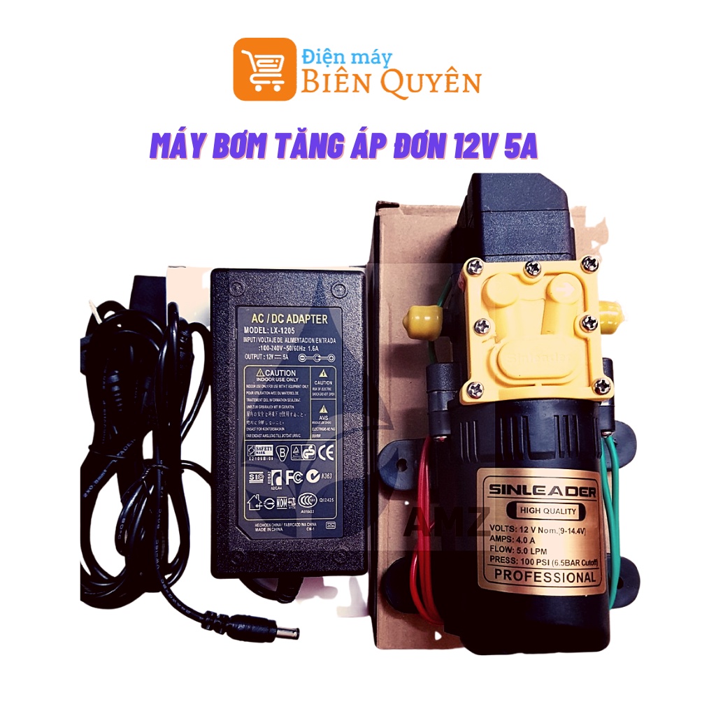 Bơm Áp Lực Mini 12V Sinleader kèm nguồn adapter 5a