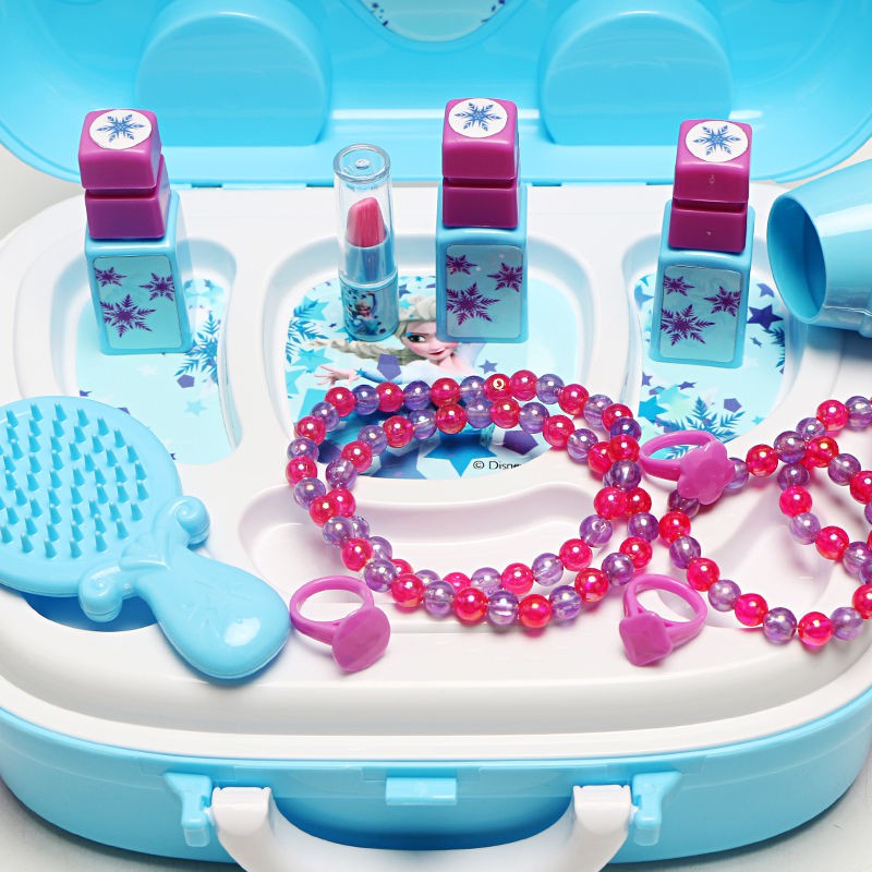 Disney Frozen Princess dành cho trẻ em Bộ trang điểm mỹ phẩm Toy Girl Play House Quà tặng sinh nhật tại nhà