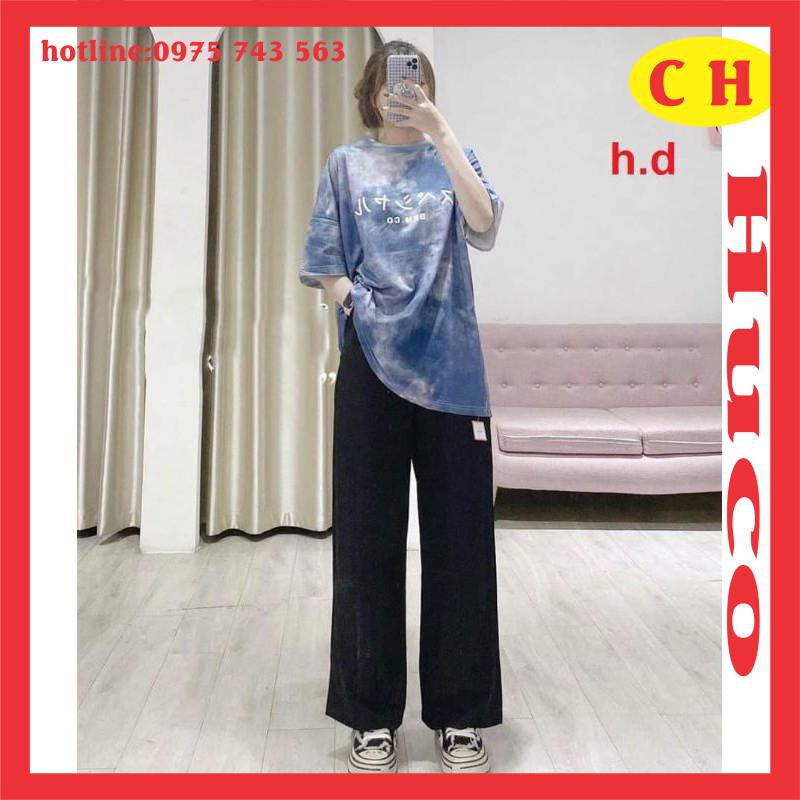 áo phông hè, áo thun loang xanh chữ nhật tay lỡ chát cotton mềm mát thời trang nam nữ form thụng unisex freesize giá rẻ