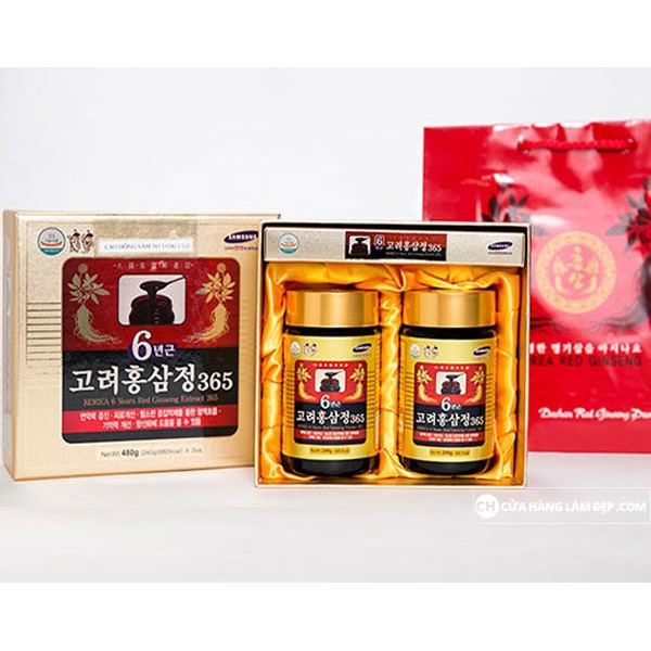 Cao Hồng Sâm 365 Hàn Quốc, Hộp 2 lọ 240gr