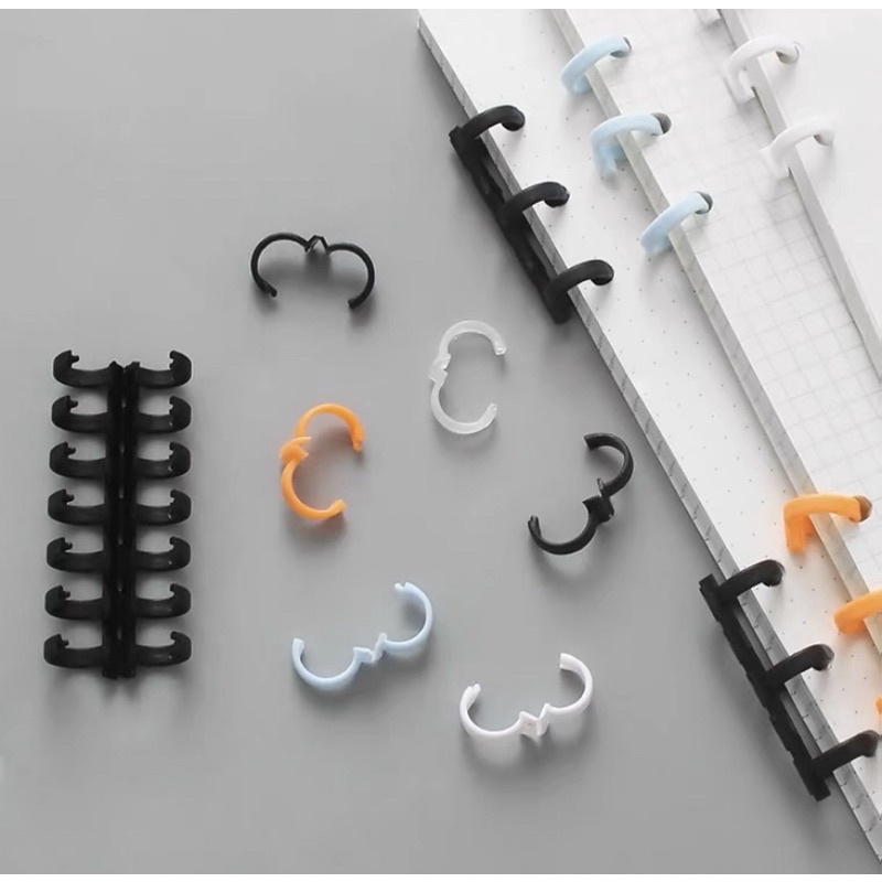 Combo 2 cai Binder thanh còng làm sổ Akai DIY đường kính 10mm 12mm bằng nhựa nhiều màu sắc