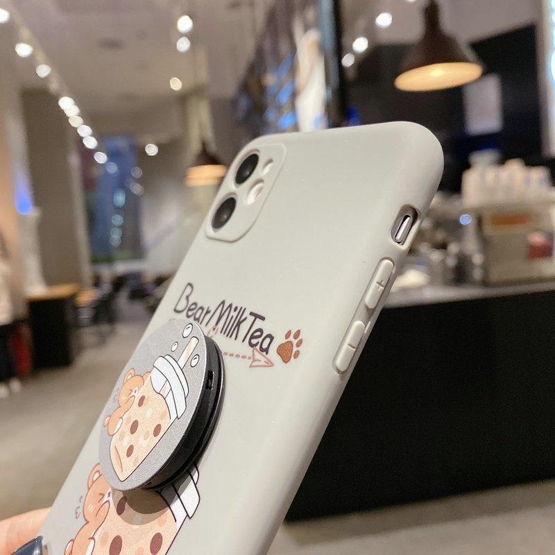 Ốp Điện Thoại Mềm Hình Trà Sữa Có Dây Đeo Cho Iphone 6 6s 7 8 Plus X Xr Xs 11 12 13 Mini Pro