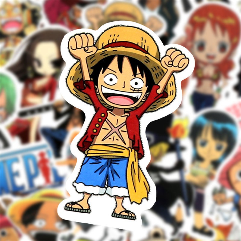 ROBIN Set 10 Nhãn Dán Trang Trí Hình Nhân Vật Phim Hoạt Hình One Piece