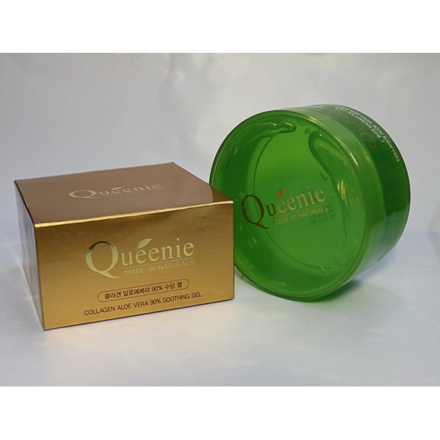 Gel, Keo Dưỡng Ẩm Queenie Collagen Aloe Vera 90% Soothing Gel Lô Hội 300Ml, 90% Tinh Chất Lô Hội Bổ Sung Collagen 300Ml