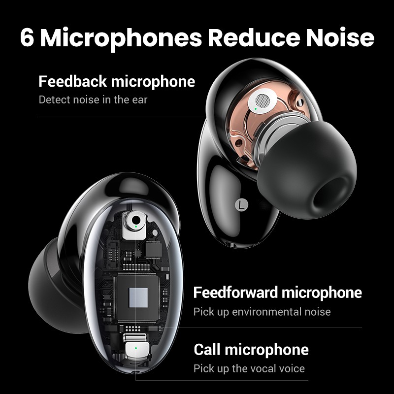 Tai nghe không dây Bluetooth UGREEN Hiune X6 TWS ANC 35dB tích hợp micro chống ồn