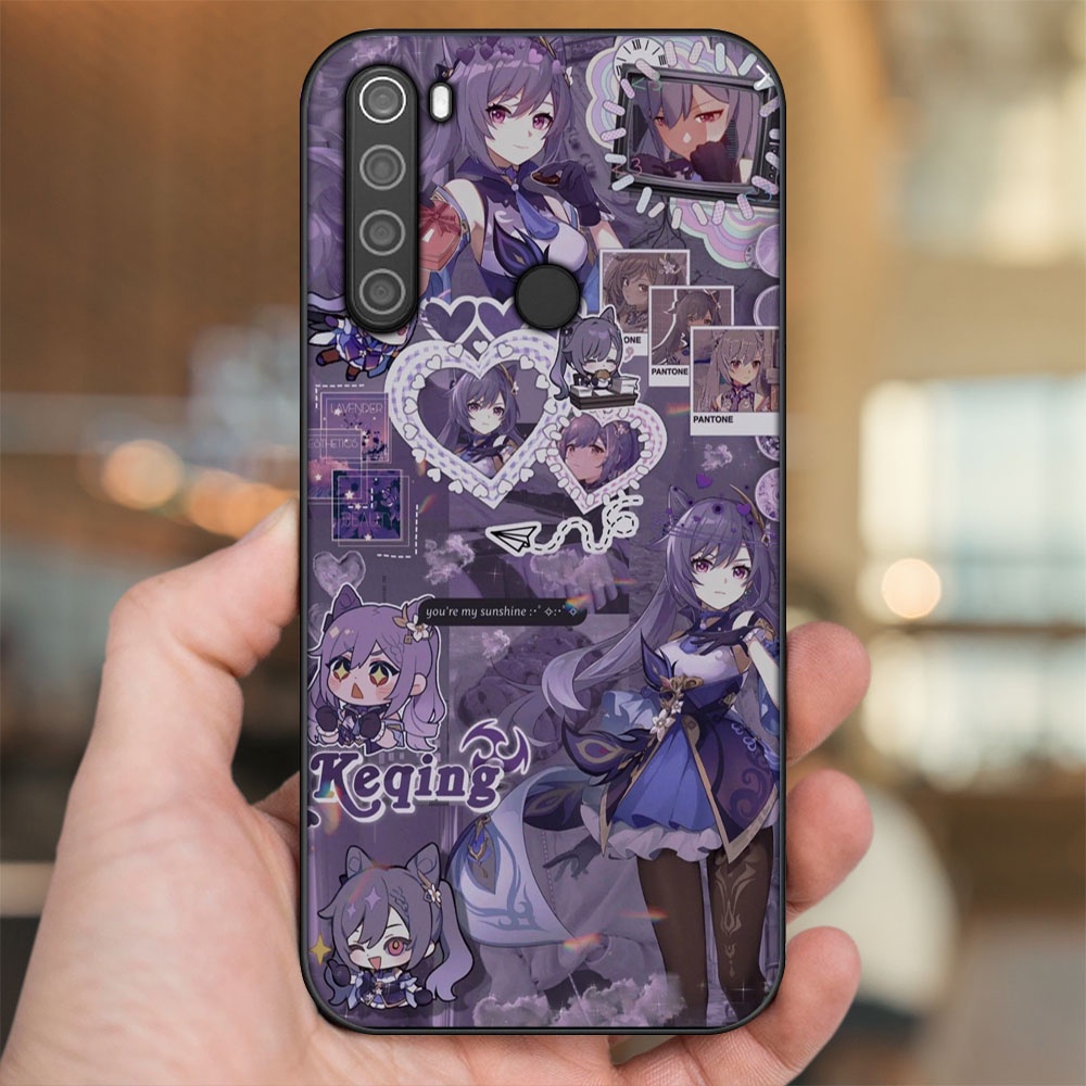 Ốp lưng Xiaomi Redmi Note 8 viền đen in hình Keqing Genshin Impact