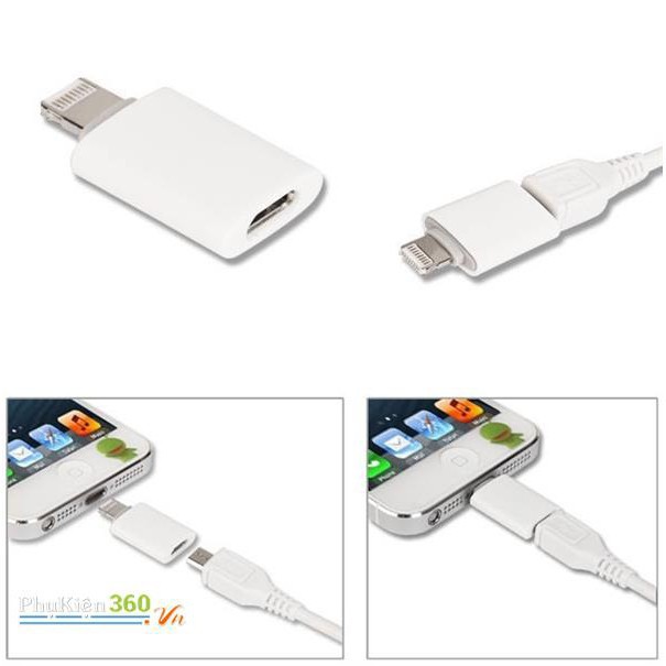 Đầu Chuyển Đổi Cáp Từ Android thành IPhone 5/6/7/8 Mini ( Freeship Toàn Quốc )