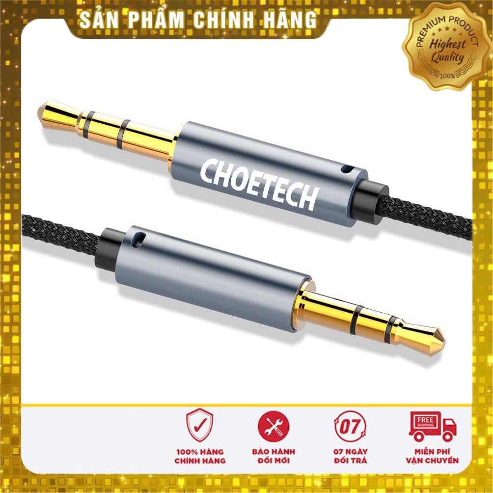 Dây cáp âm thanh AUX Audio 3.5mm chính hãng CHOETECH AUX002 truyền tải âm thanh chất lượng cao (hỗ trợ nhiều dòng máy)