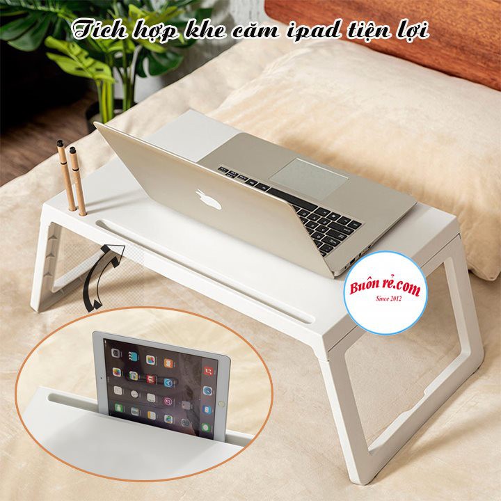 Bàn học gấp gọn nhựa Việt Nhật có khe cắm Ipad, bàn học làm việc thông minh,decor trang trí phòng gọn nhẹ tiện lợi 01234