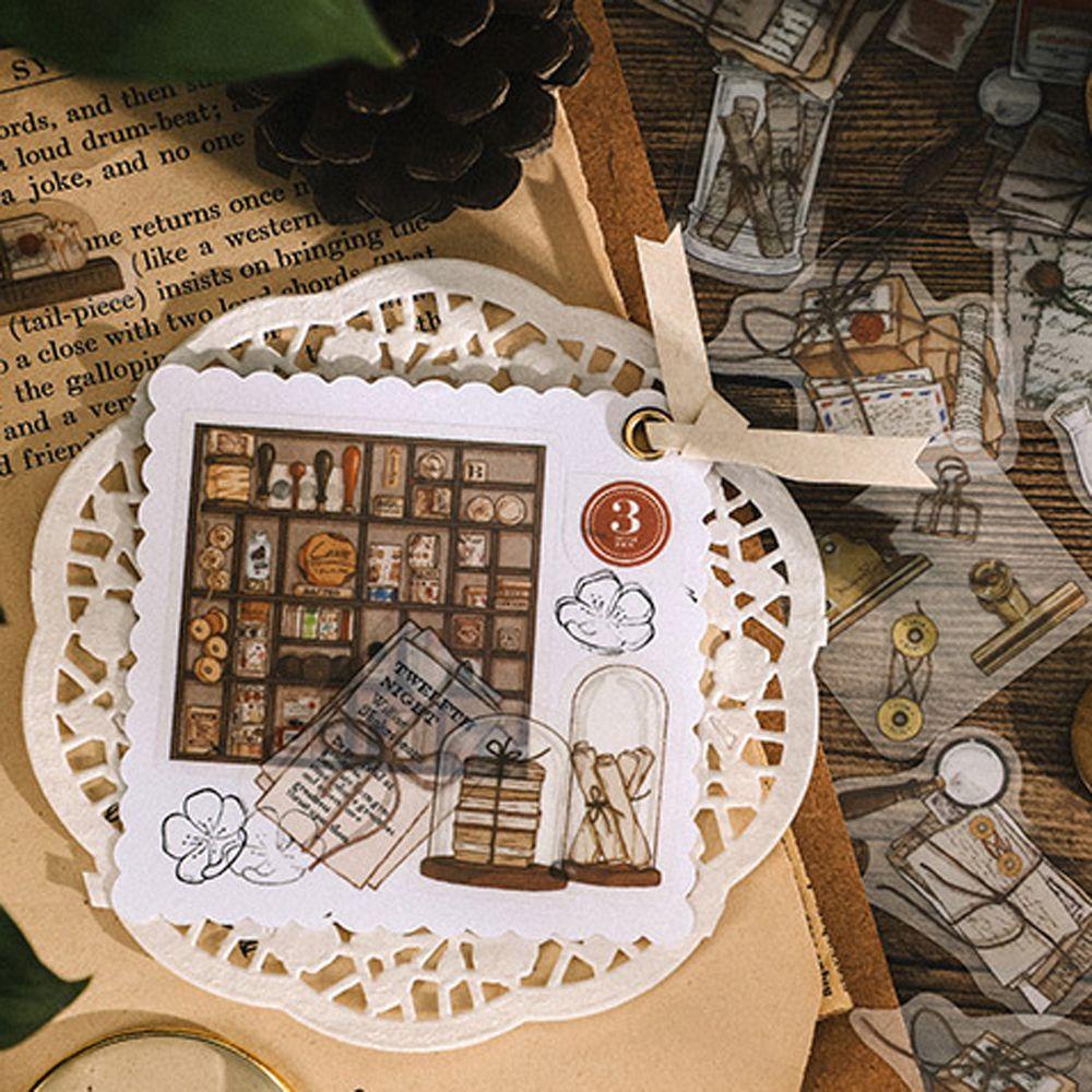PEWANY Set 40 Miếng Dán Trang Trí Sổ Tay DIY Phong Cách Retro