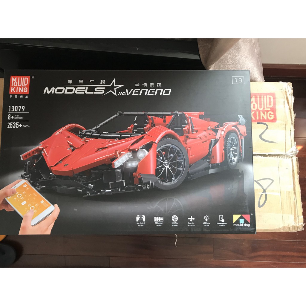 Xe đua thể thao Veneno lắp ráp kiểu Lego technic-  - điều khiển từ xa - Mould King 13079