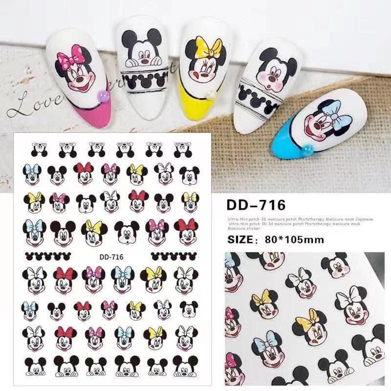 Sticker dán móng nail hoạt hình
