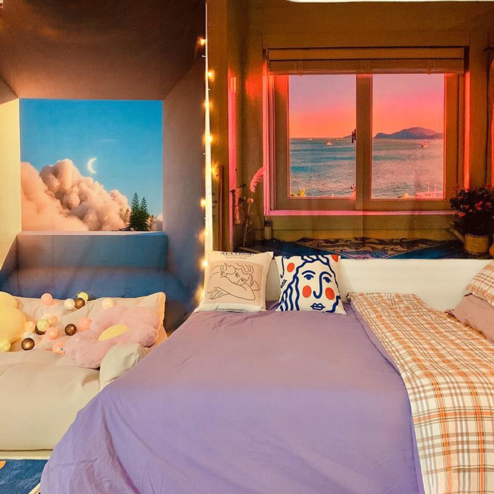 1 Tấm Phông Nền Trang Trí Phòng Ngủ 100x70cm / 130x150cm