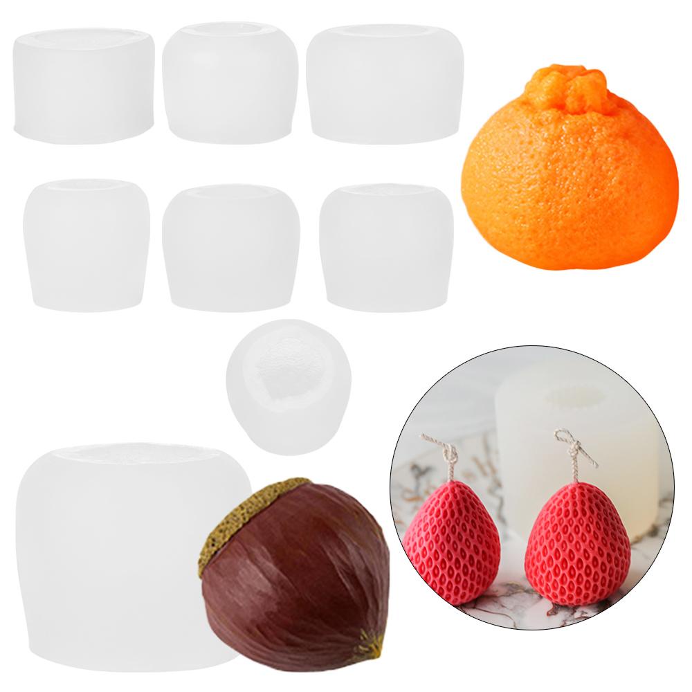 Khuôn Silicone Làm Nến / Xà Phòng Hình Trái Cây 3D