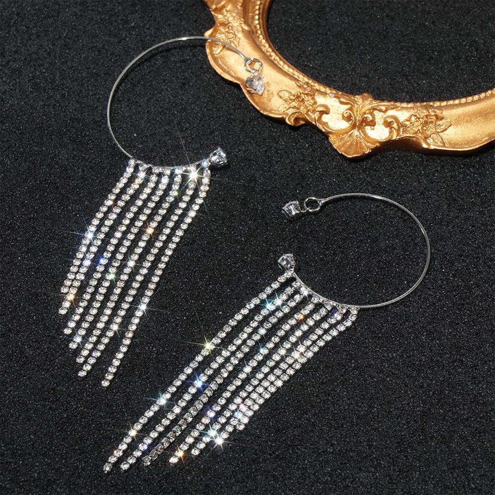 Dây Chuyền Dáng Dài Đính Tua Rua Thời Trang Cho Nữ|Bông Tai Thời Trang Xinh Xắn Cá Tính