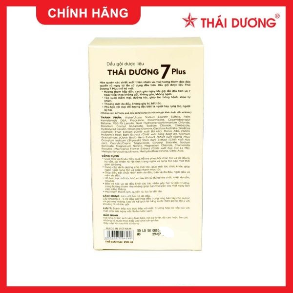 [QUÀ TẶNG] Dầu gội dược liệu Thái Dương 7+ Plus Chai 100ml, 250ml, 480ml