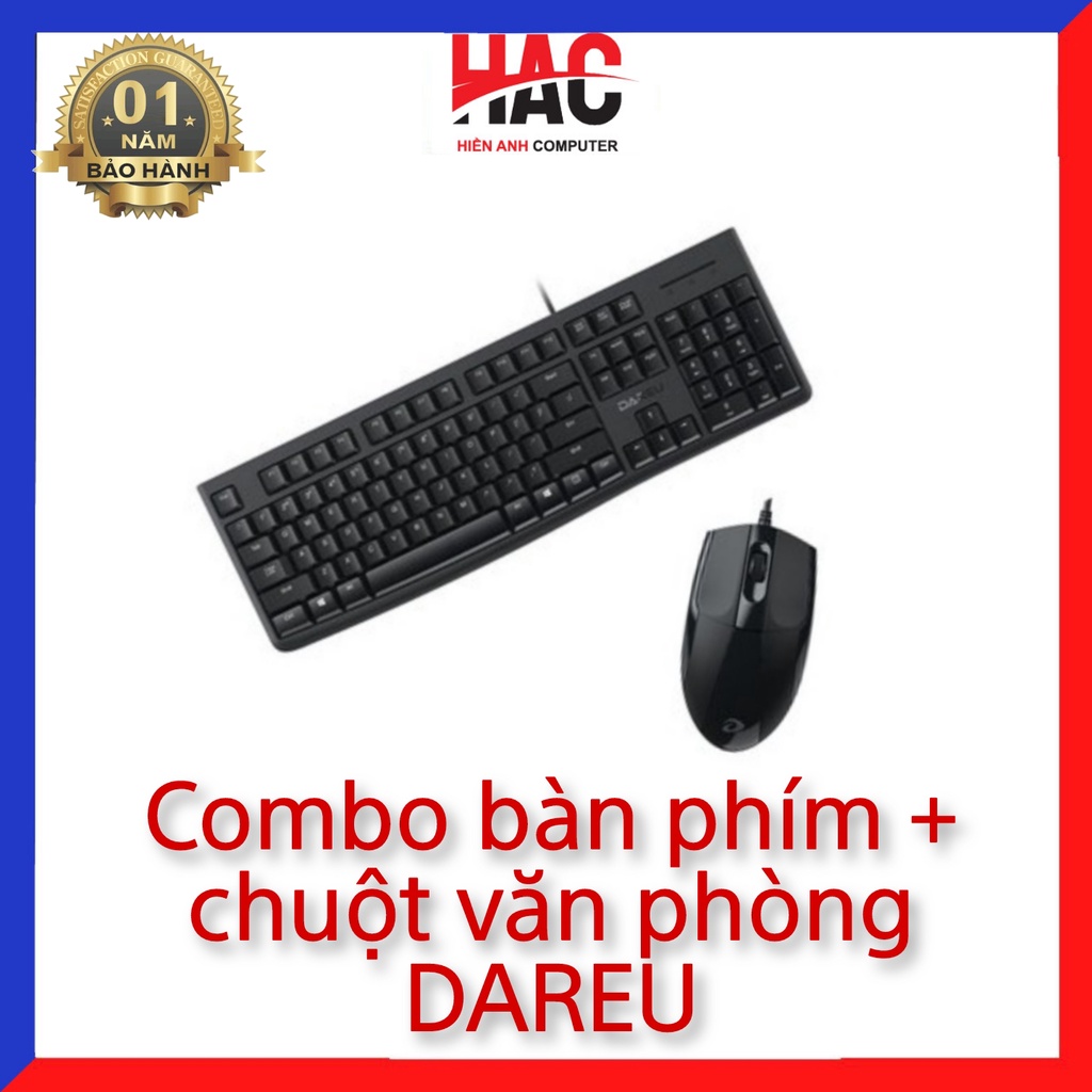 Bộ bàn phím chuột máy tính văn phòng có dây DAREU LK185 + LM103 (Bảo hành 24 tháng)