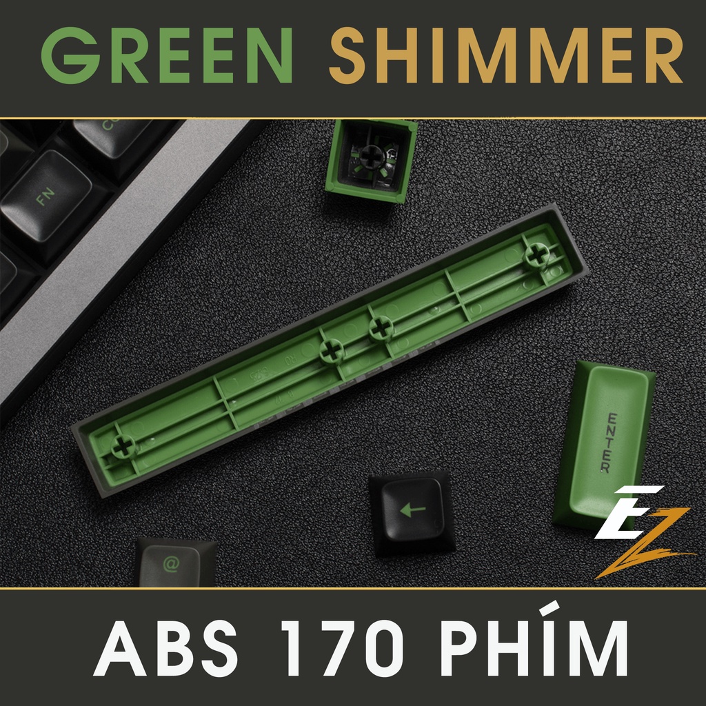 Keycap Cho Bàn Phím Cơ Aifei Green Shimmer SA Profile ABS 170 Phím | EZPC