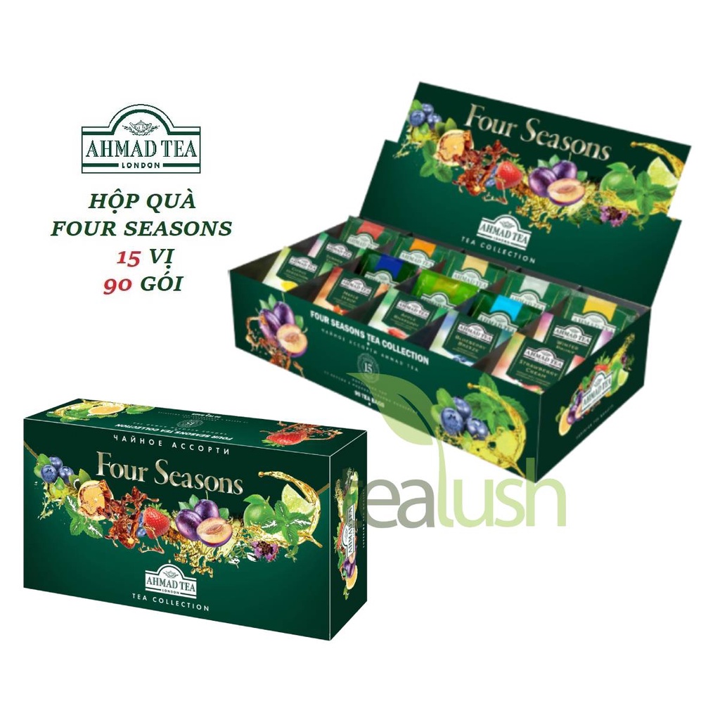 HỘP QUÀ - HỘP TRÀ AHMAD TEA FOUR SEASONS 15 VỊ, 90 GÓI