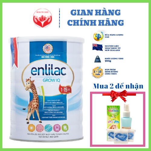 Sữa bột cho bé Enlilac Grow IQ - Hộp 400-900gam giúp tăng chiều cao và trí não ở trẻ nhỏ - 𝐇𝐞𝐚𝐥𝐭𝐡 𝐂𝐚𝐫𝐞