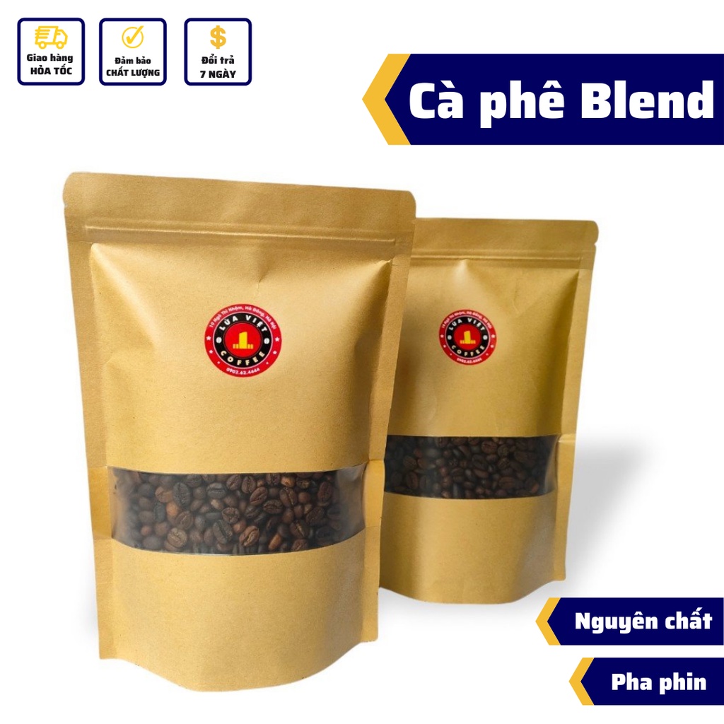 Cafe nguyên chất Blend Robusta và Arabica pha phin 500G cà phê rang xay hương vị truyền thống ngọt hậu không sánh gắt