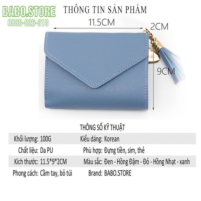 Ví ngắn tua rua cầm nhiều ngăn đựng, Bóp mini kiểu dáng  bì thư siêu hot, phong cách hàn quốc, giá rẻ babo.store | BigBuy360 - bigbuy360.vn