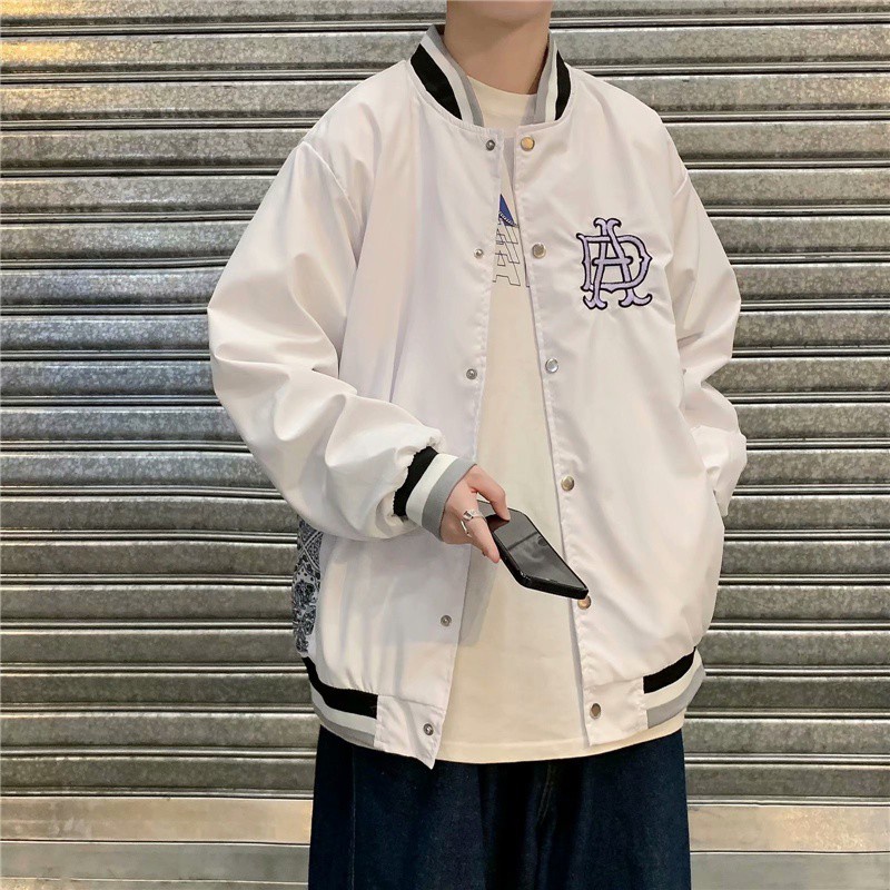 Áo Khoác Bóng Chày Thêu Chữ Thời Trang Cho Nam