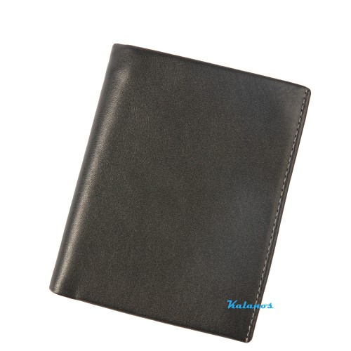 Bóp Ví nam da bò cao cấp dáng đứng màu đen Kalanos KBN210-Den, Ví nam da bò mịn form đẹp & thời trang