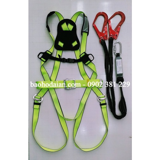 Dây an toàn toàn thân Hàn Quốc 2 móc nhôm thun đàn hồi (đệm vai, đệm lưng)