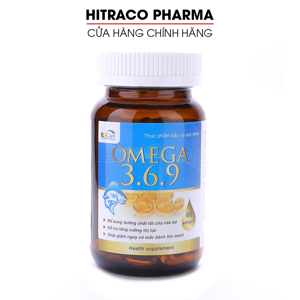 Viên dầu cá Omega 369 EUCARE bổ não, sáng mắt, khỏe tim mạch - Hộp 60 viên [Omega 369 EUCARE]