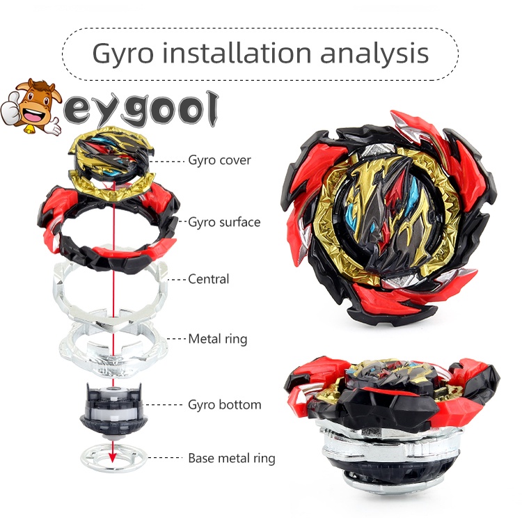 Bộ đồ chơi con quay Beyblade B-191 màu vàng đen và bệ phóng (có bán lẻ)