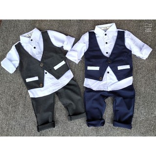 Sét bộ sơ mi vest công tử cho bé trai
