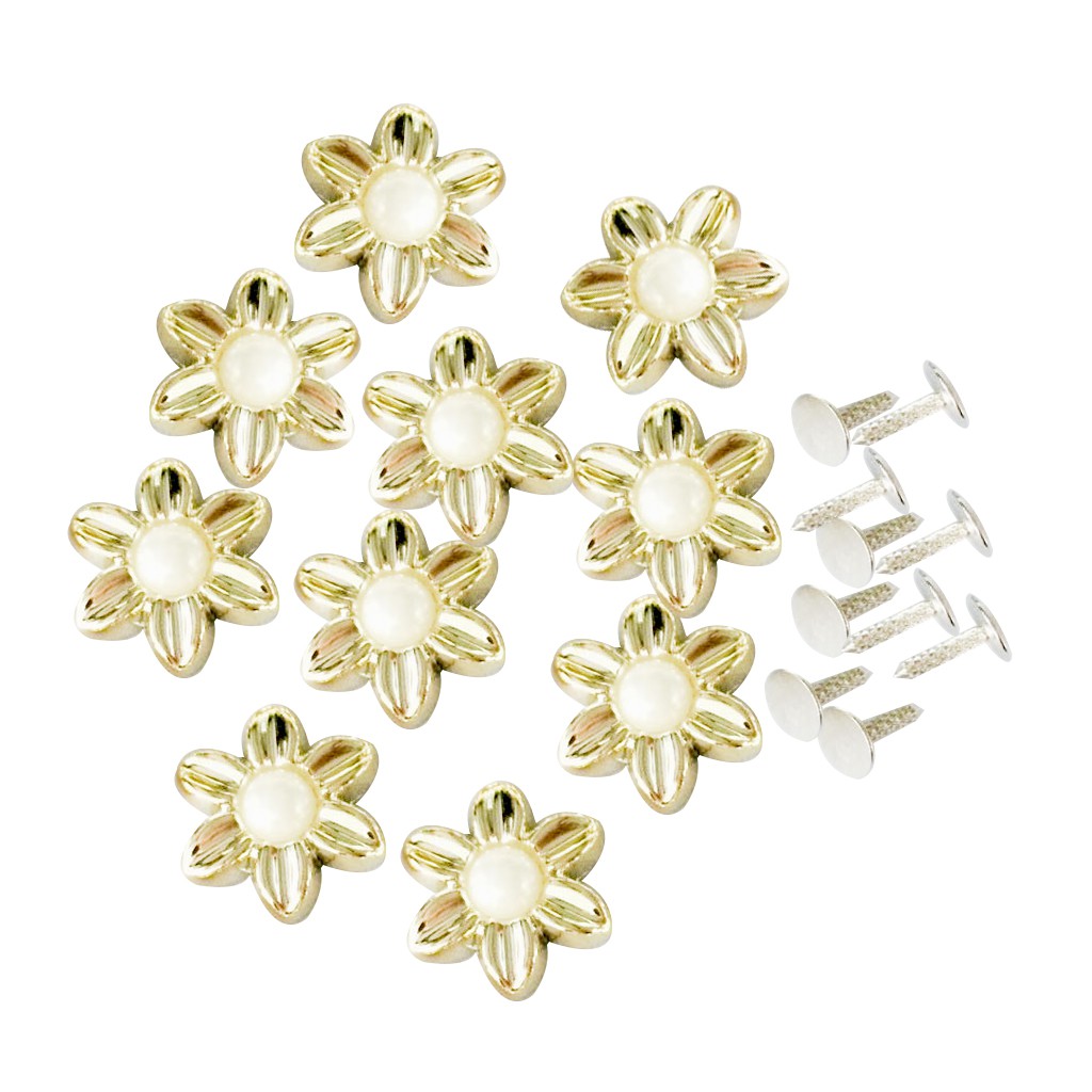 Set 10 Đinh Tán Nhựa Hình Bông Hoa Màu Vàng 19mm Trang Trí Quần Áo / Túi Xách / Mũ
