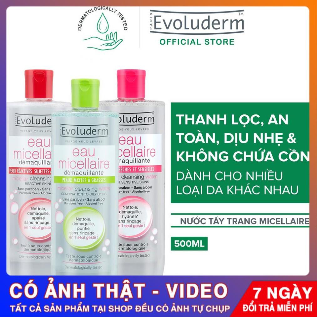 [CHÍNH HÃNG] Nước tẩy trang Evoluderm Eau Micellaire 500ml (Tùy Chọn) | BigBuy360 - bigbuy360.vn