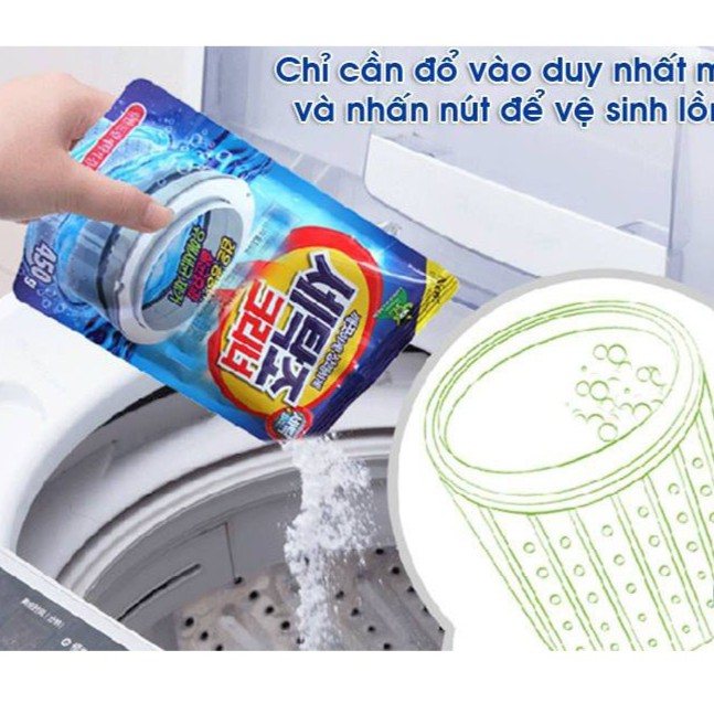 [GIÁ SỈ] Bột tẩy vệ sinh lồng máy giặt Hàn Quốc Sandokkaebi khối lượng 450g vệ sinh lồng máy siêu sạch