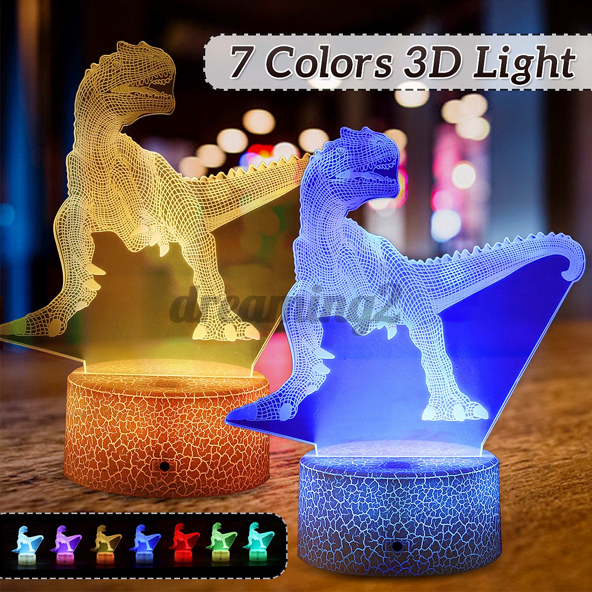 Đèn Led 3d Tạo Hình Khủng Long 3d Độc Đáo