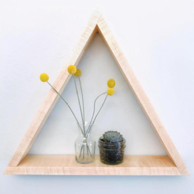 (hot sale) Bộ 3 kệ gỗ treo tường kệ đựng đồ  tam giác mộc gỗ tự nhiên