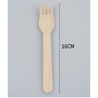 100 cái nĩa gỗ 16cm