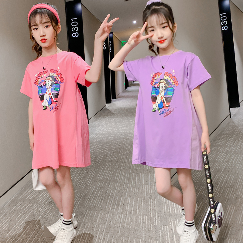 Đầm Công Chúa Tay Ngắn Kiểu Hàn Quốc Thời Trang Mùa Hè Cho Bé Gái