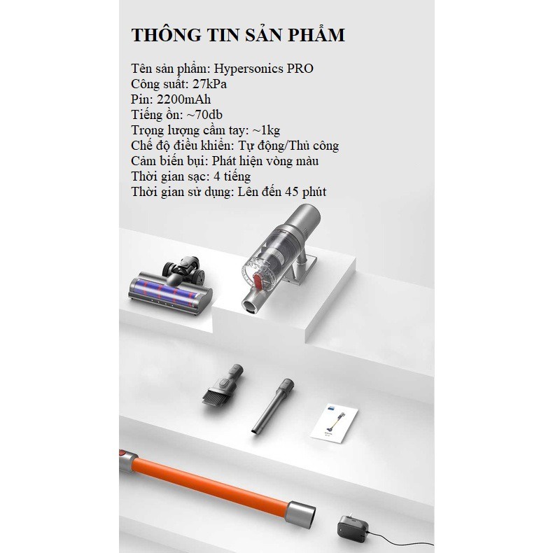 Máy Hút Bụi Không Dây Airbot Phiên Bản Hypersonics Pro Tự Động Cảm Biến Bụi, Mạnh Mẽ Lên Đến 27000pa, Hàng Chính Hãng