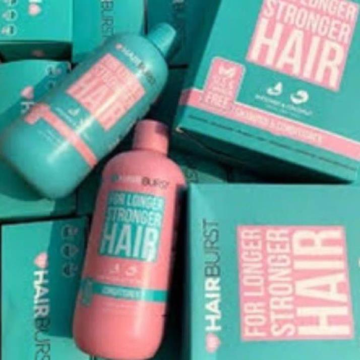 Cặp 2 chai dầu gội xả HAIR BURST xanh-hồng