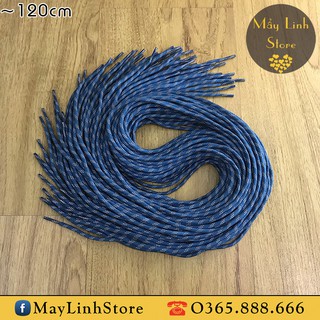 Dây giày tròn màu xanh vằn xám ~1m2