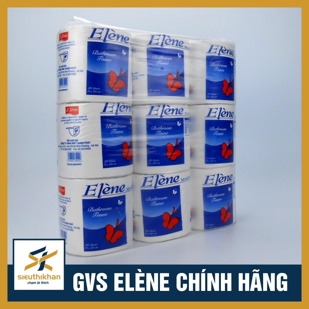 Giấy vệ sinh Elene 9 cuộn, 3 lớp có lõi