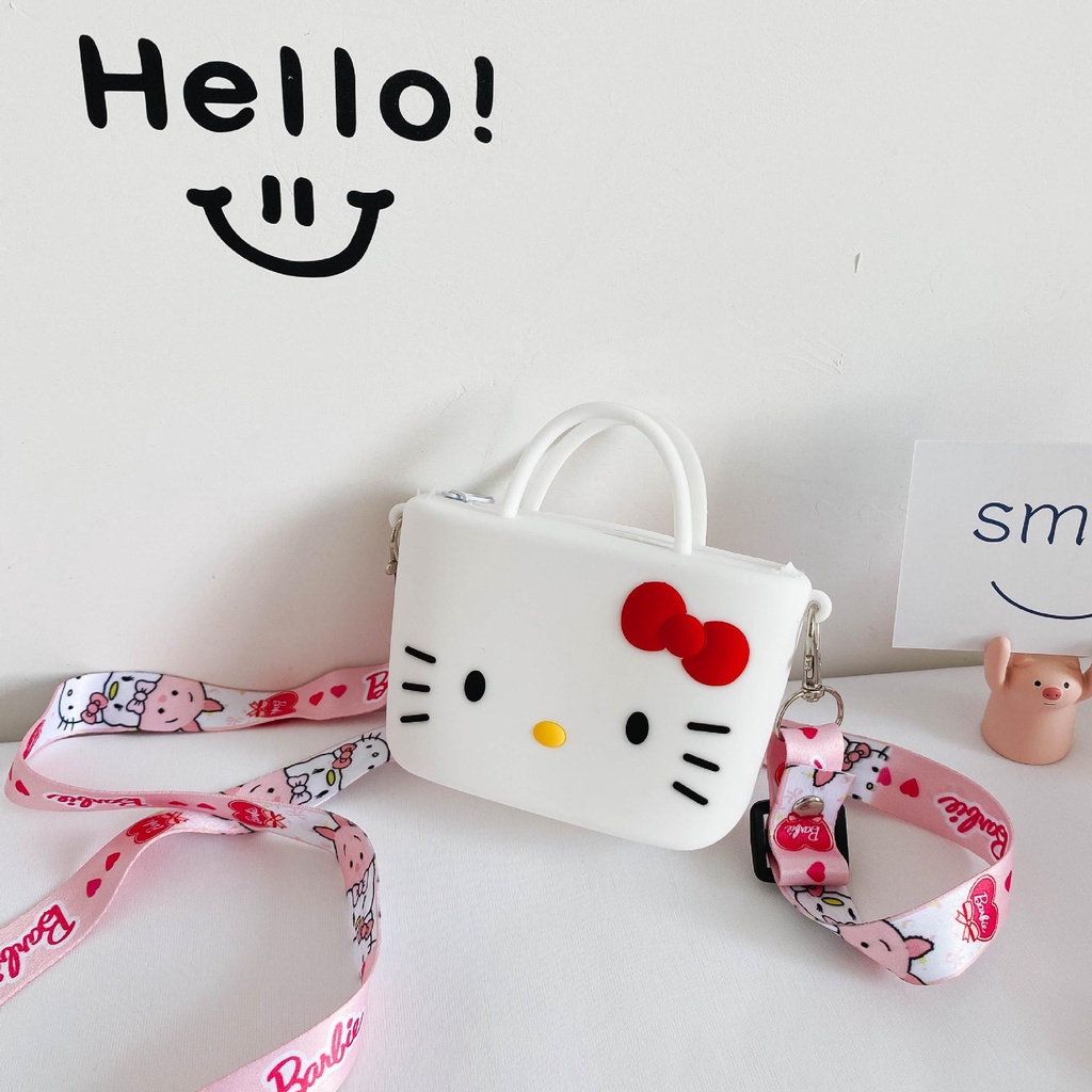 Túi Đeo Chéo Silicon Cho Mẹ Và Bé Cực Yêu Kitty Vịt Xinh Xắn