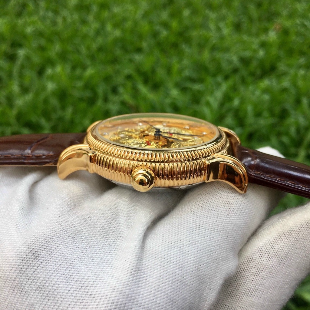 (HOT) Đồng hồ nam cơ dây da cao cấp song long máy cực tốt mẫu mới 2021 (tặng kèm hộp) | BigBuy360 - bigbuy360.vn