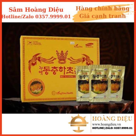 Sâm Hoàng Diệu - Đông trùng hạ thảo Kanghwa hộp gỗ vàng 30ml x 60 gói